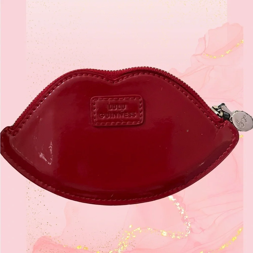 Lulu Guinness Red Lip Patent Leather Coin Purse,  